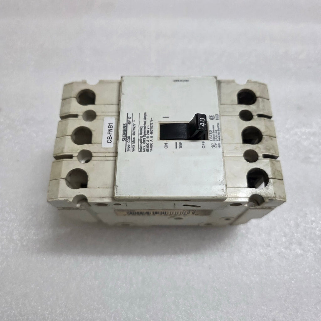 SIEMENS CQD340 MOLDED CASE CIRCUIT BREAKER 40A