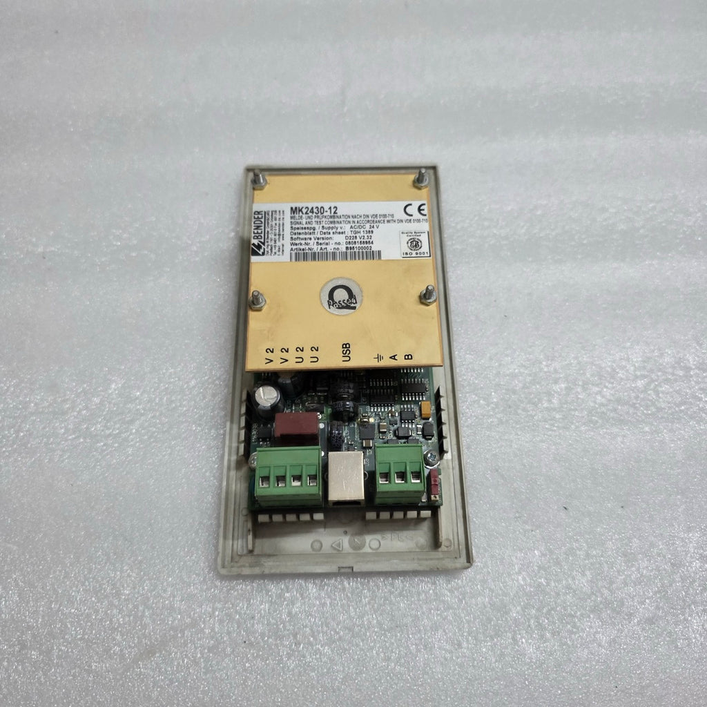 BENDER MK2430-12 REMOTE ALARM INDICATOR & TEST COMBINATION B95100002 24V
