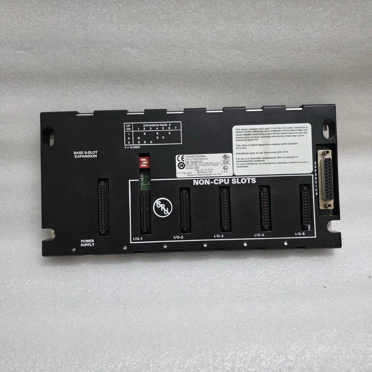 GE FANUC IC693CHS398J I/O EXPANSION BASEPLATE / BACKPLANE