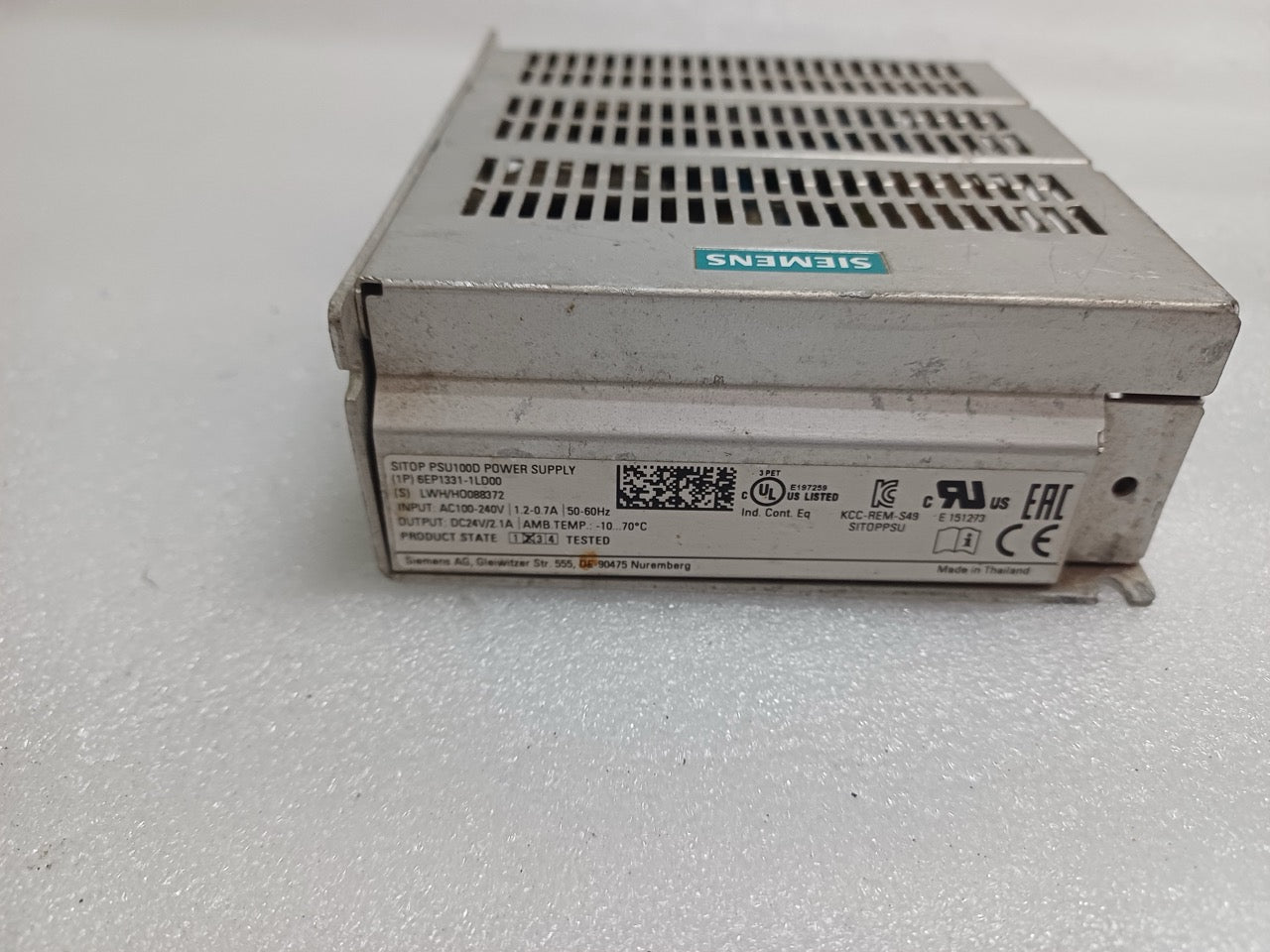 SIEMENS SITOP PSU100D AC-TO-DC POWER SUPPLY MODULE 6EP1331-1LD00 24 VDC 2.1 A AN