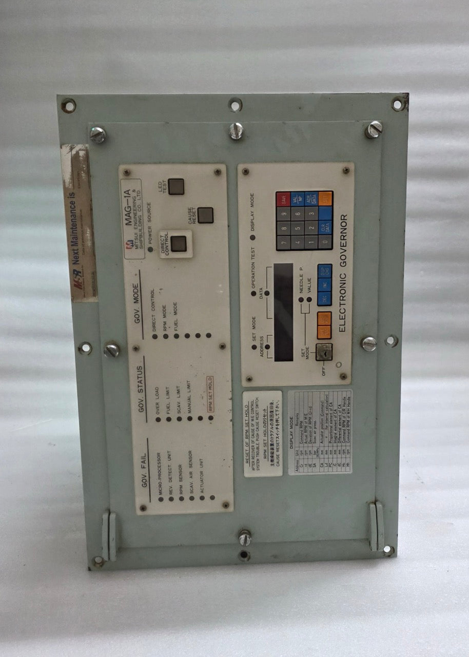 MITSUI ENGINEERING MAG-1A ELECTRONIC GOVERNOR CONTROL PANEL GCU-1A ENGINE SPEED