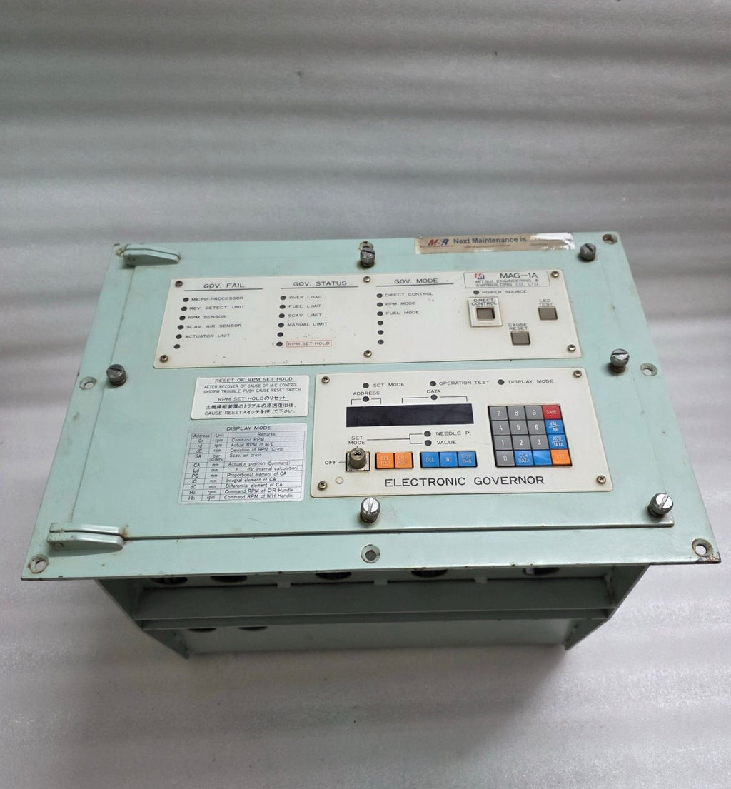 MITSUI ENGINEERING MAG-1A ELECTRONIC GOVERNOR CONTROL PANEL GCU-1A ENGINE SPEED