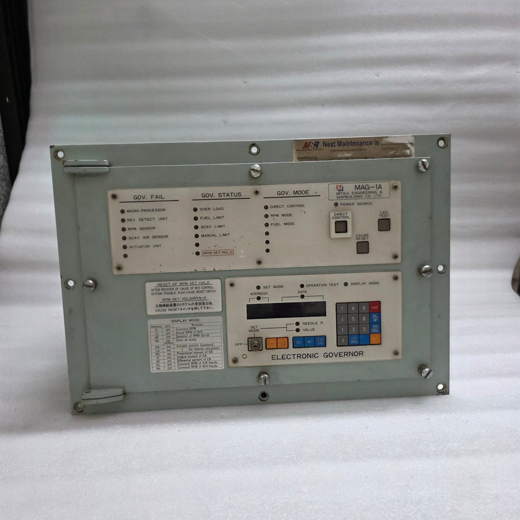 MITSUI ENGINEERING MAG-1A ELECTRONIC GOVERNOR CONTROL PANEL GCU-1A ENGINE SPEED
