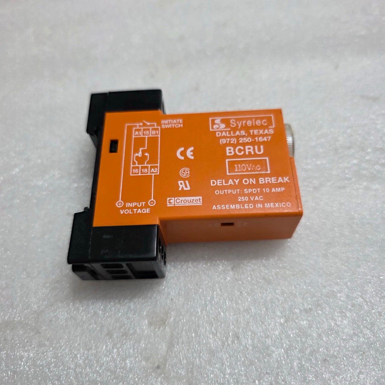 SYRELEC BCRU DELAY ON BREAK TIME RELAY 110VAC
