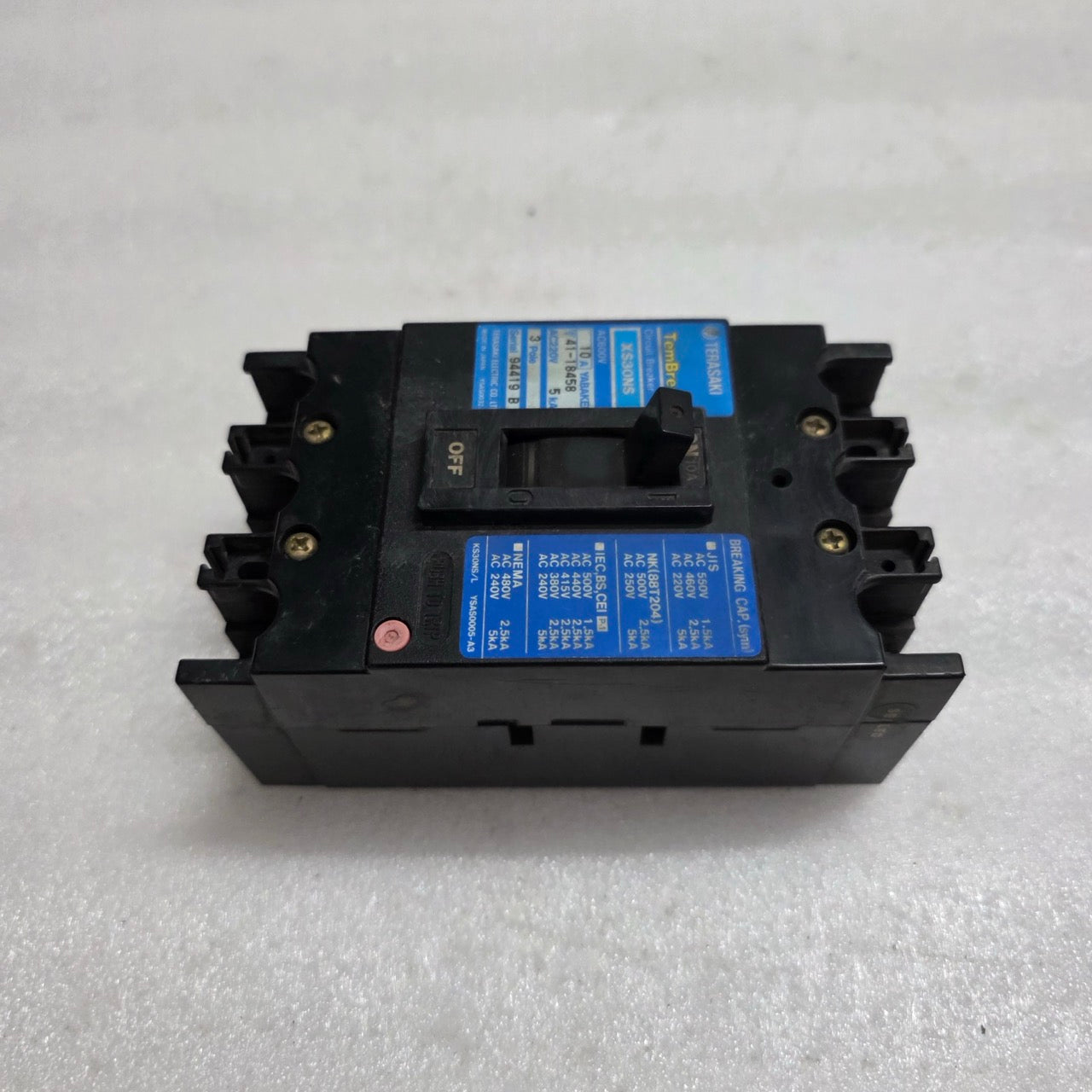 TERASAKI XS30NS 3-POLE CIRCUIT BREAKER 10A