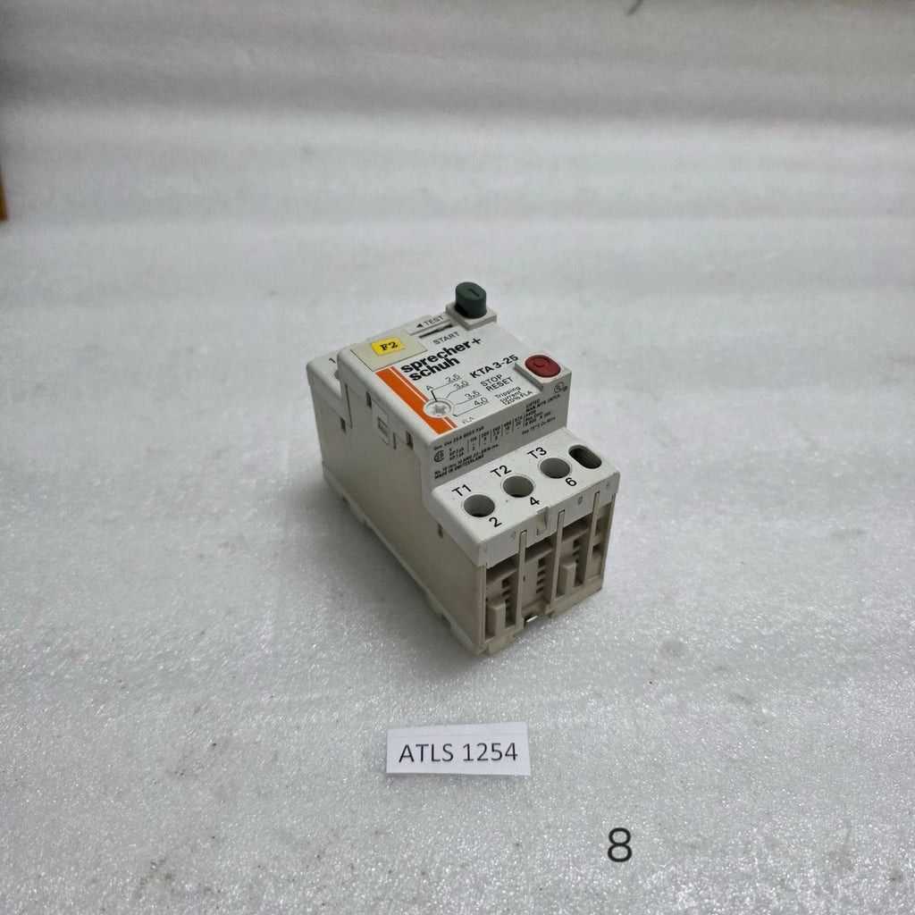 SPRECHER+SCHUH KTA 3-25 MOTOR PROTECTION CIRCUIT BREAKER 2.5 A TO 4.0 A