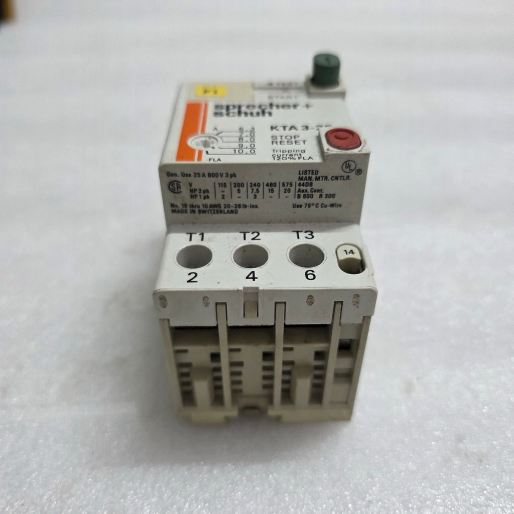 SPRECHER+SCHUH KTA 3-25 MANUAL MOTOR STARTER 6.3-10 A