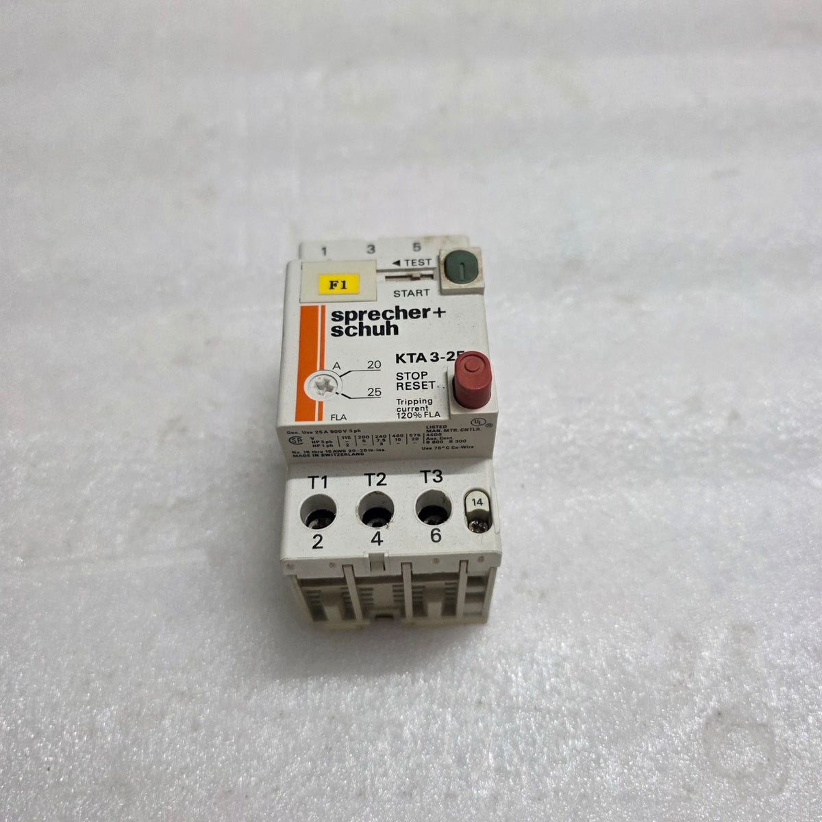 SPRECHER+SCHUH KTA 3-25 MANUAL MOTOR STARTER 20-25A