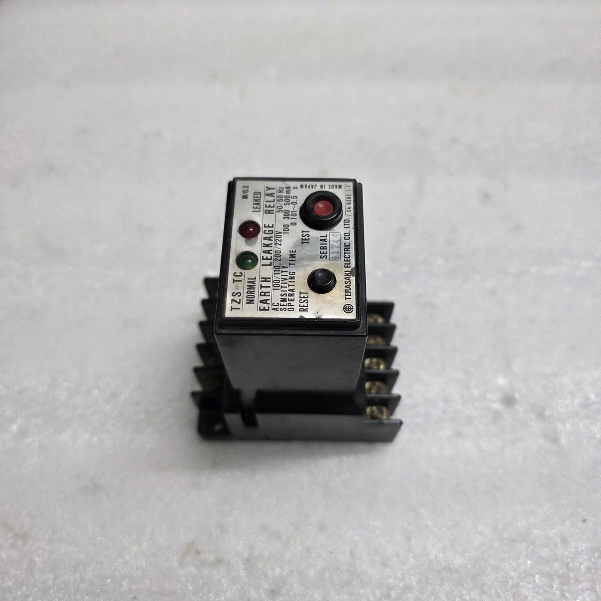 TERASAKI TZS-TC EARTH LEAKAGE RELAY SA-8382-1-2 100-220VAC