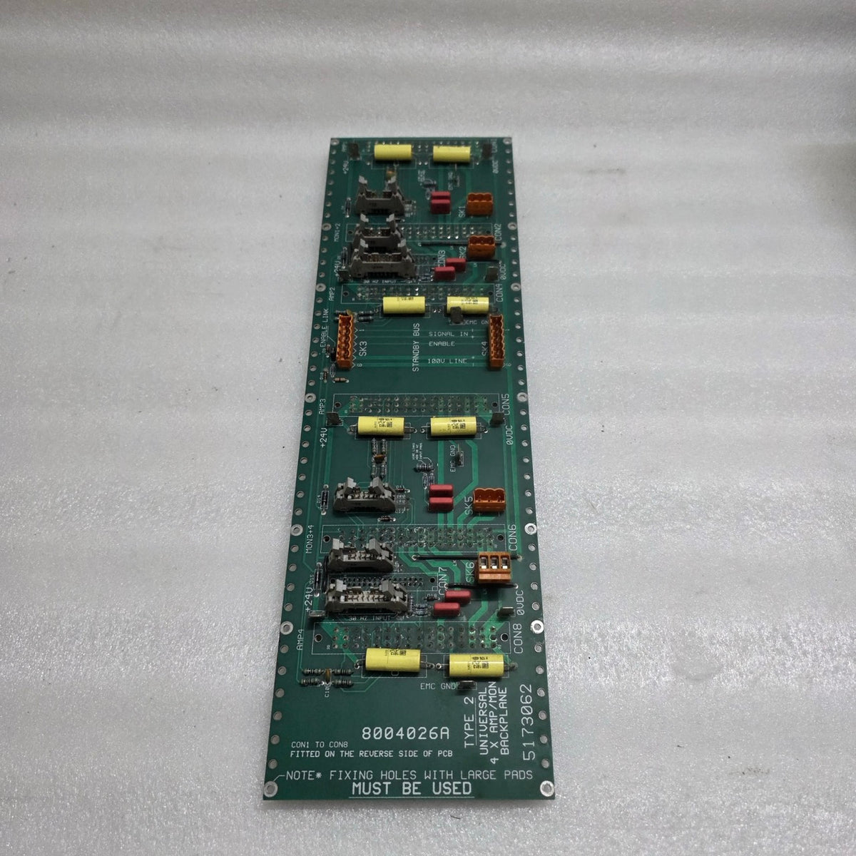 UNIVERSAL 4 X AMP/MON BACKPLANE 5173062 8004026A