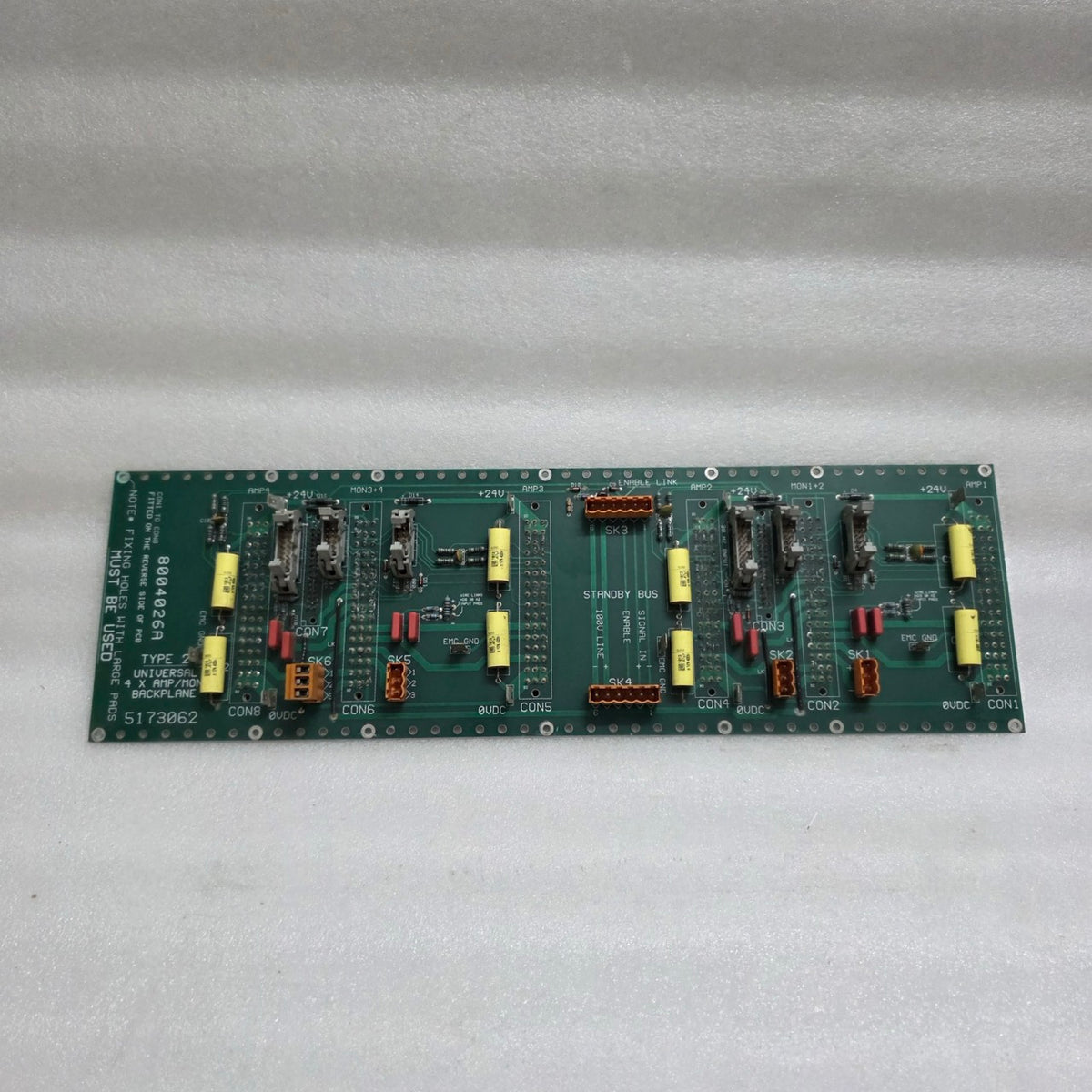 UNIVERSAL 4 X AMP/MON BACKPLANE 5173062 8004026A