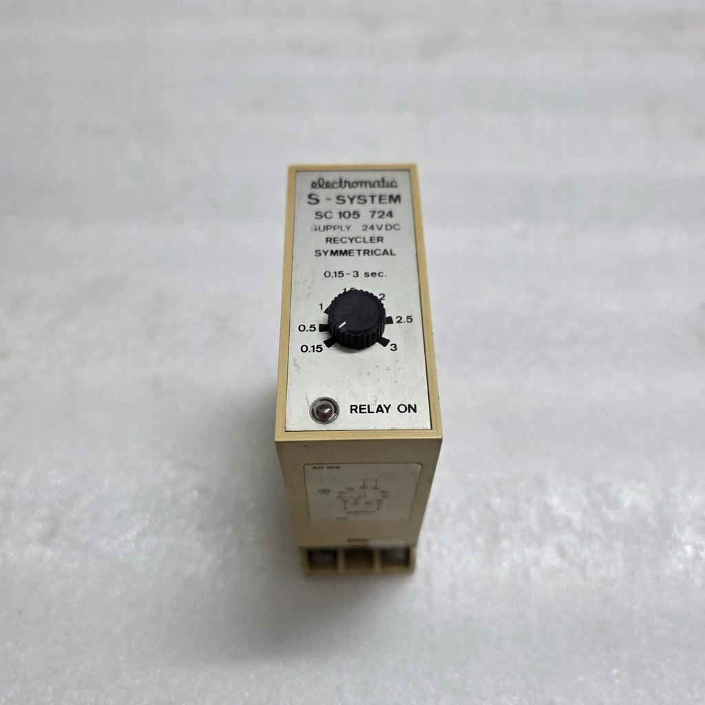 ELECTROMATIC SC 105 724 RECYCLER (SYMMETRICAL FLASHER) TIMER RELAY 24VDC