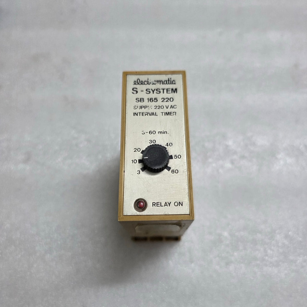 ELECTROMATIC S-SYSTEM SB 165 220 INTERVAL TIMER RELAY, 220 VAC, 3-60 MIN