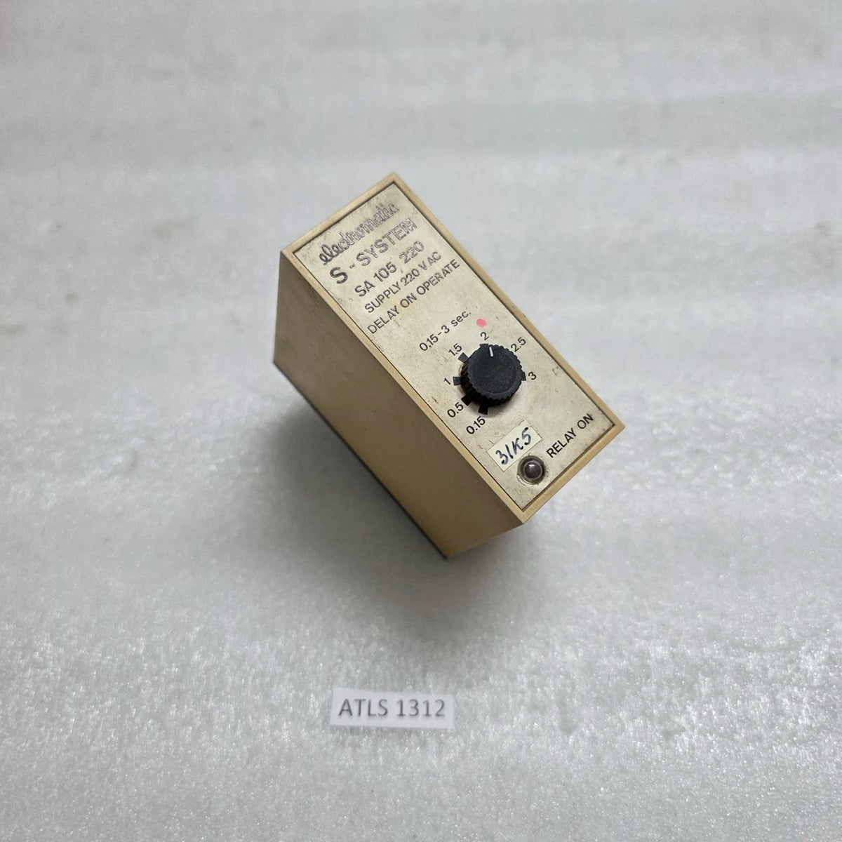 ELECTROMATIC S-SYSTEM SA 105 220 DELAY ON OPERATE TIMER RELAY 220V