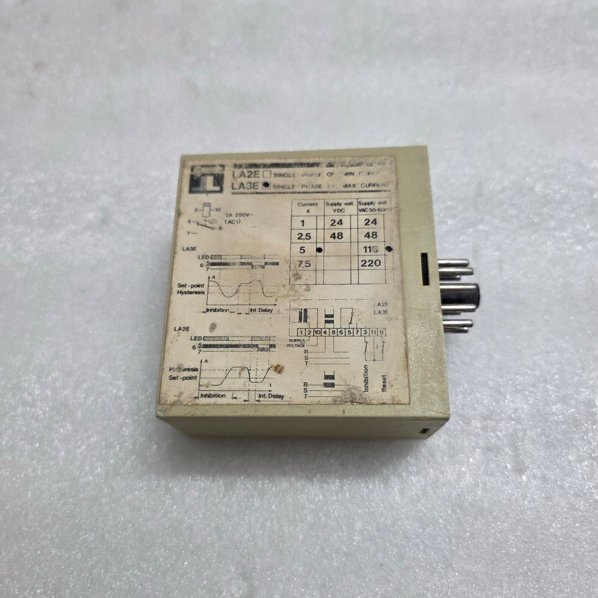 LOVATO LA3E SINGLE-PHASE MAX CURRENT MONITORING RELAY 110VAC