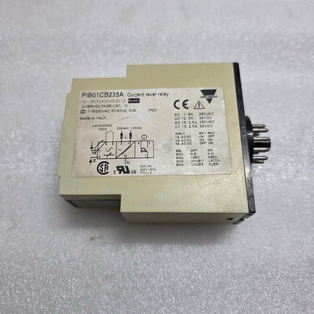 CARLO GAVAZZI PIB01CB235A 1-PHASE TRUE RMS OVER/UNDER CURRENT LEVEL MONITORING R