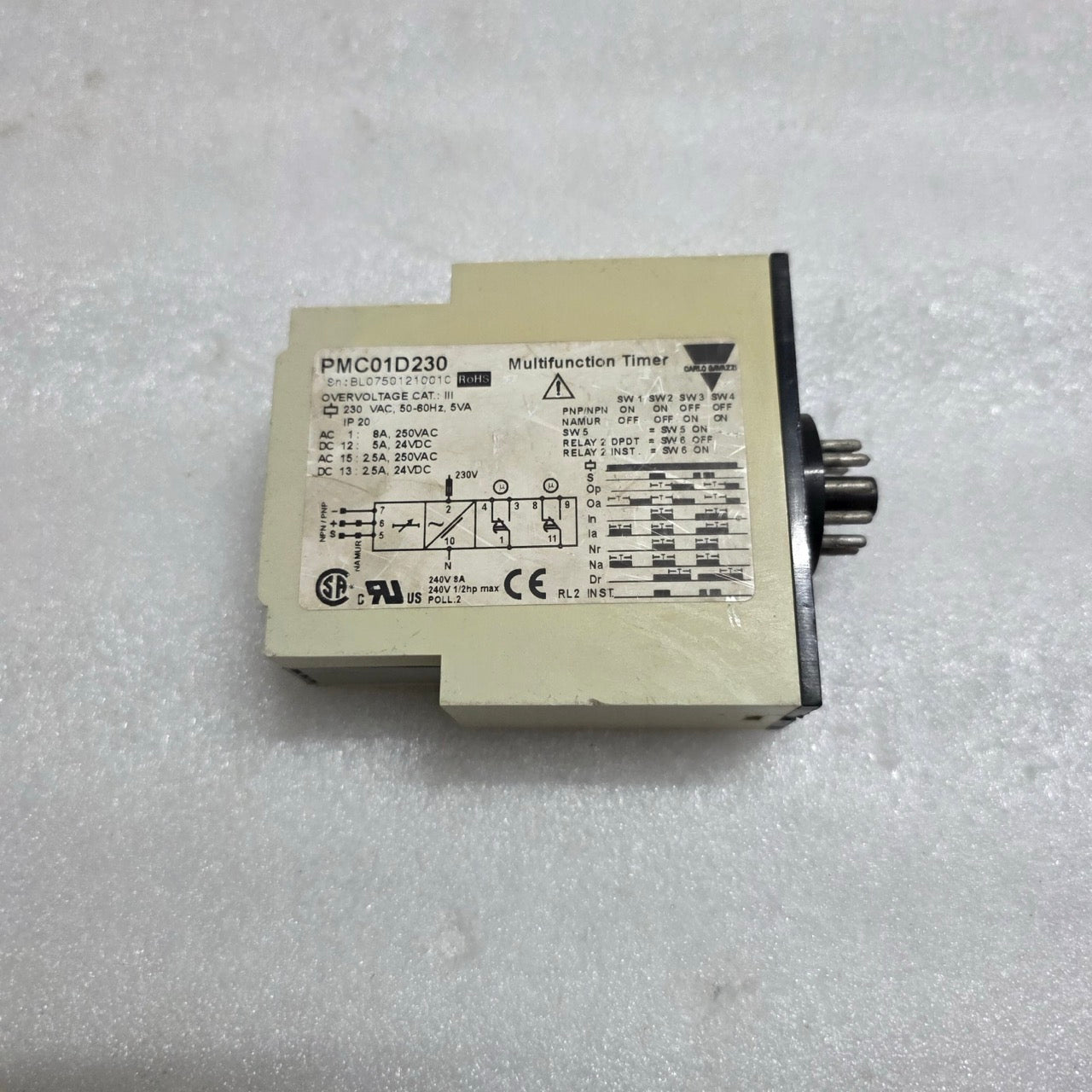 CARLO GAVAZZI PMC01D230 MULTIFUNCTION TIMER RELAY 230V