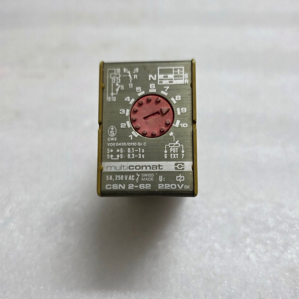 MULTICOMAT CSN 2-62 TIME DELAY RELAY 220 VAC 0.1-3S RANGE