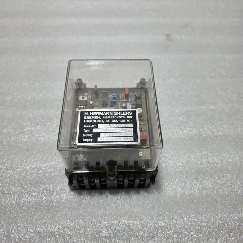 H. HERMANN EHLERS DAWK 1900 B SIGNAL RELAY BOX, 220V AC INPUT 48.385/11