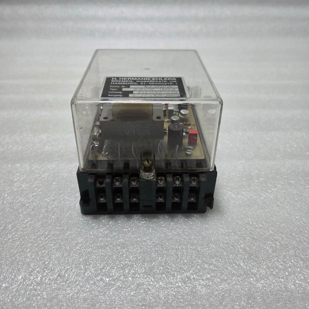 H. HERMANN EHLERS DAWK 1900 B SIGNAL RELAY BOX, 220V AC INPUT 48.385/11