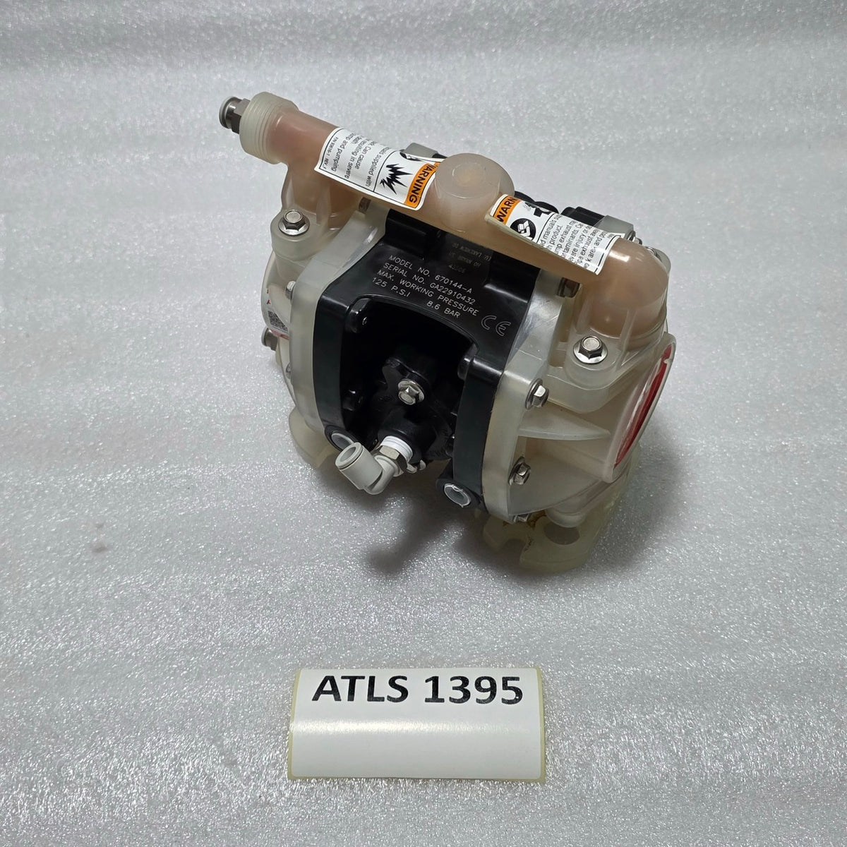 ARO 670144-A AIR-OPERATED DOUBLE DIAPHRAGM PUMP 125 PSI 8.6 BAR