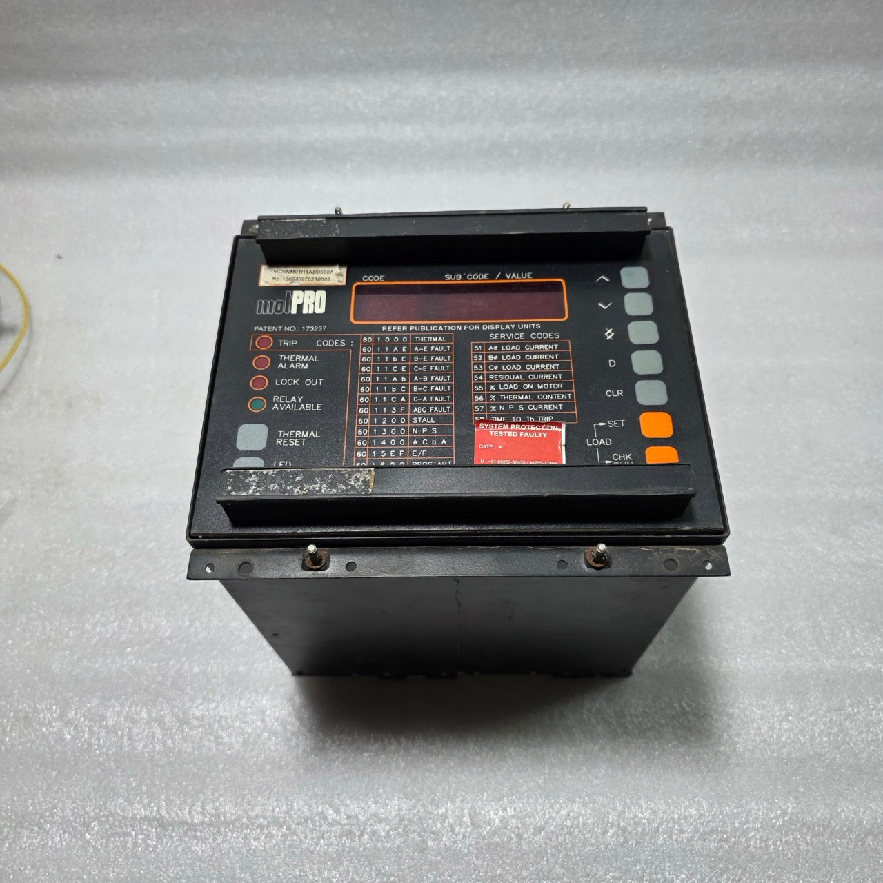 ALSTOM MCHNM01H1AB0500A	MOTOR PROTECTION RELAY / ELECTRONIC PROTECTION UNIT