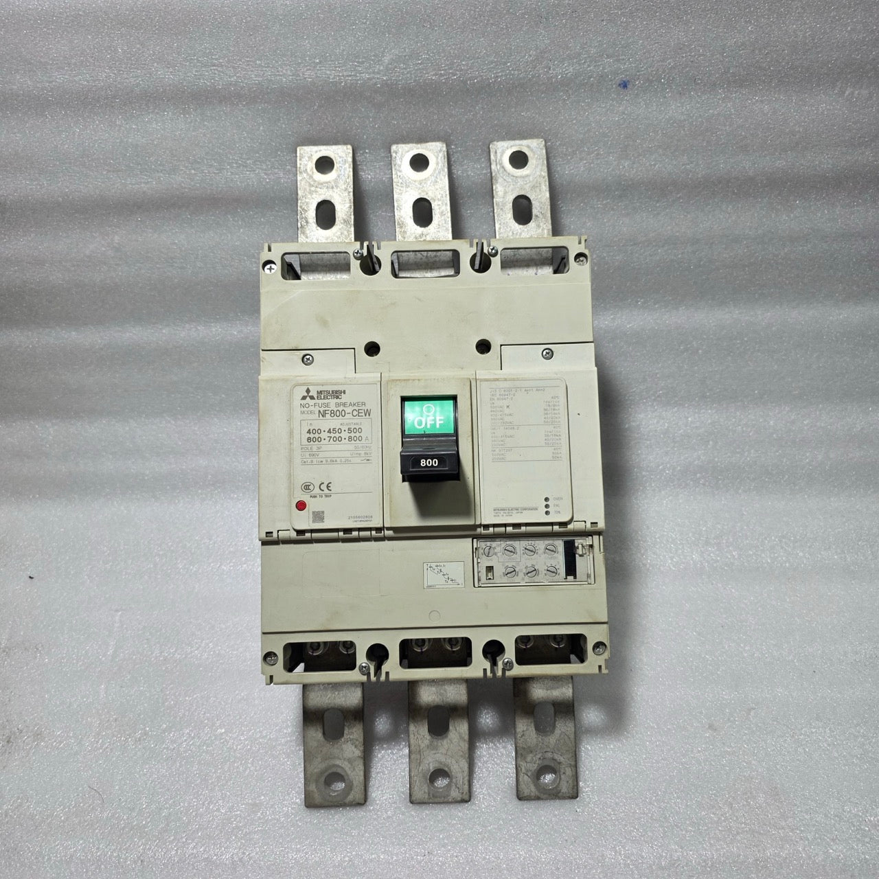 MITSUBISHI NF800-CEW 3-POLE CIRCUIT BREAKER ELECTRONIC TRIPPING DEVICE 800A