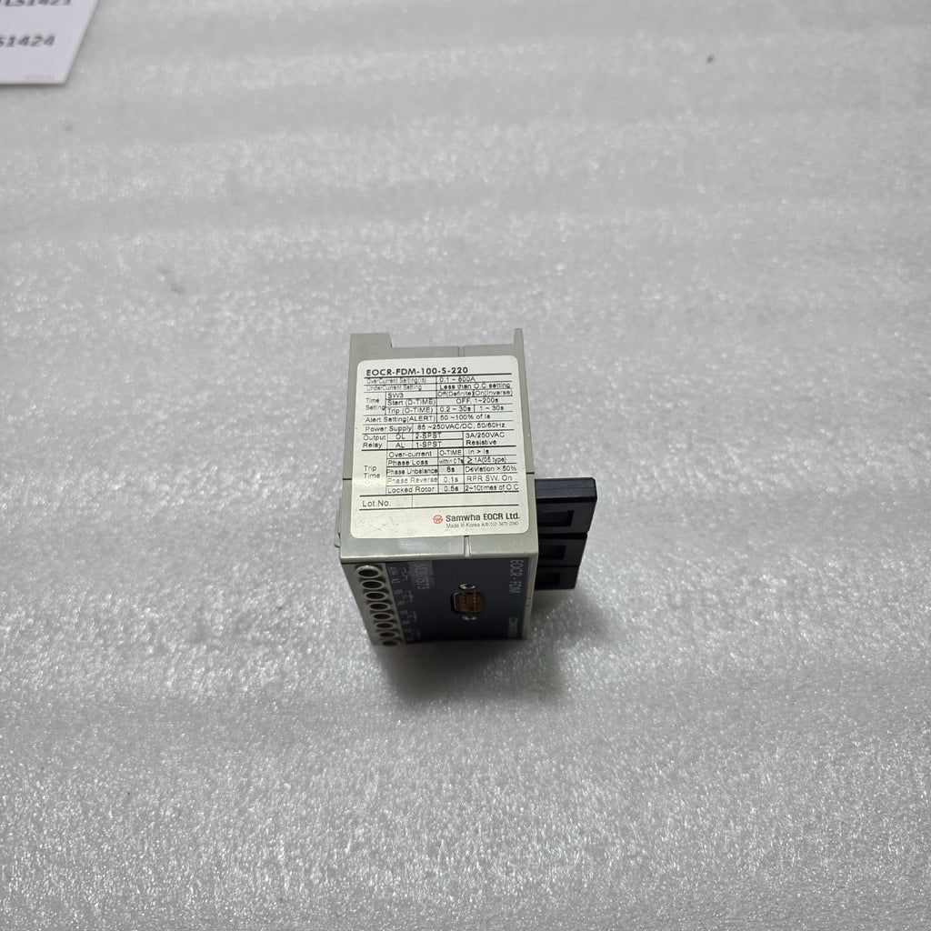 SAMWHA EOCR-FDM-100-S-220 ELECTRONIC OVERCURRENT RELAY / MOTOR PROTECTION RELAY