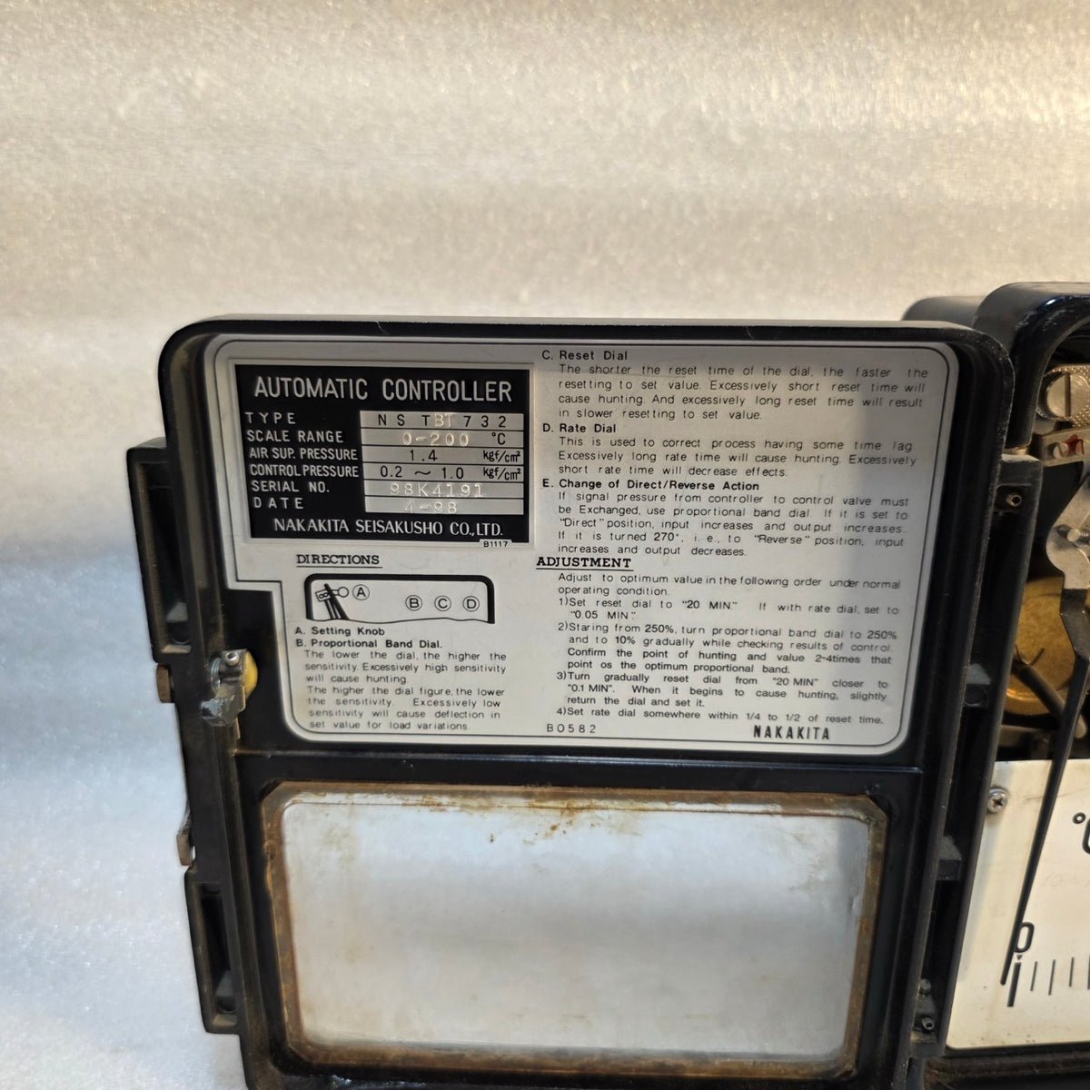 NAKAKITA NS TBT 732 AUTOMATIC INDICATING CONTROLLER 0–200 °C