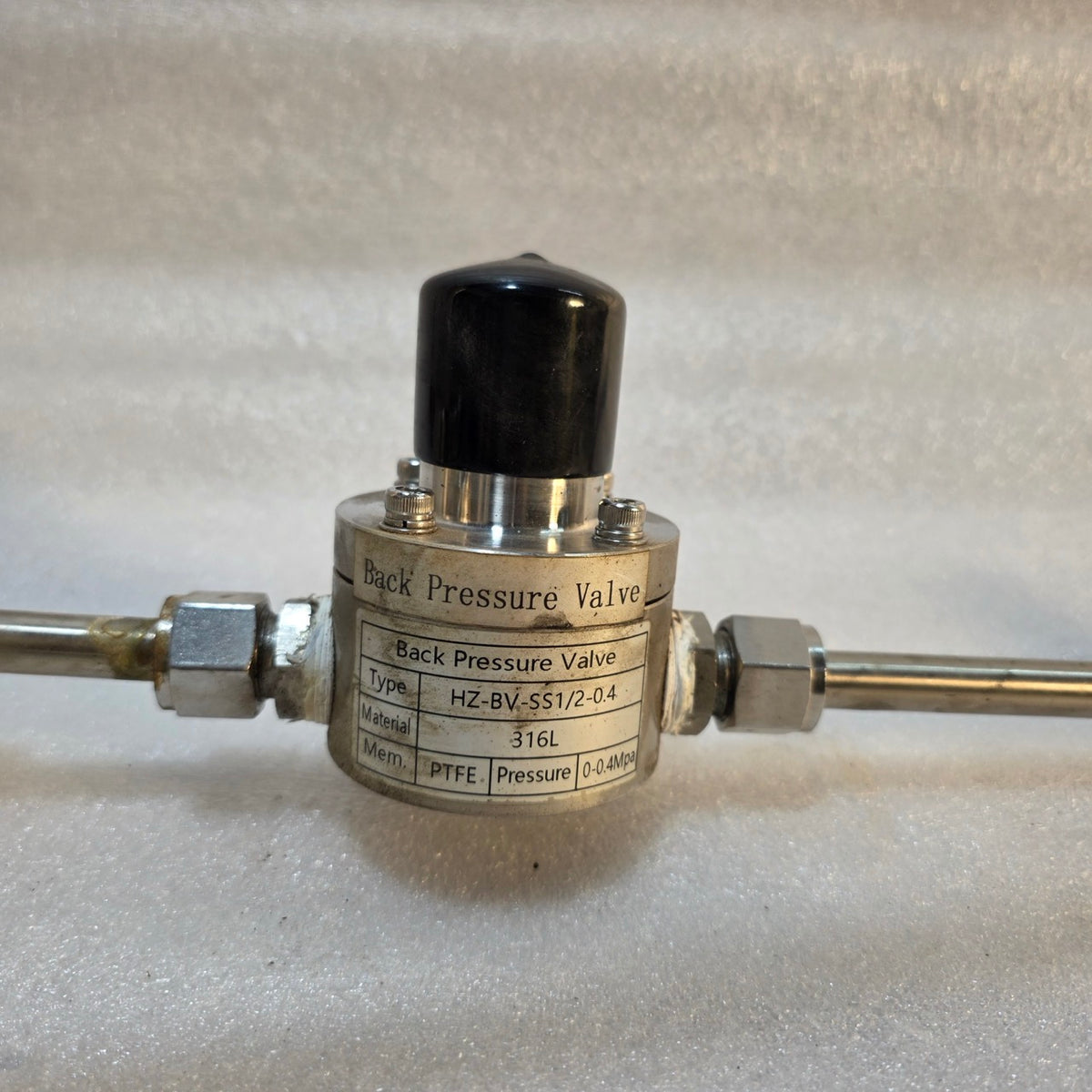 HZ-BV-SS1/2-0.4 BACK PRESSURE VALVE 0-0.4 MPA