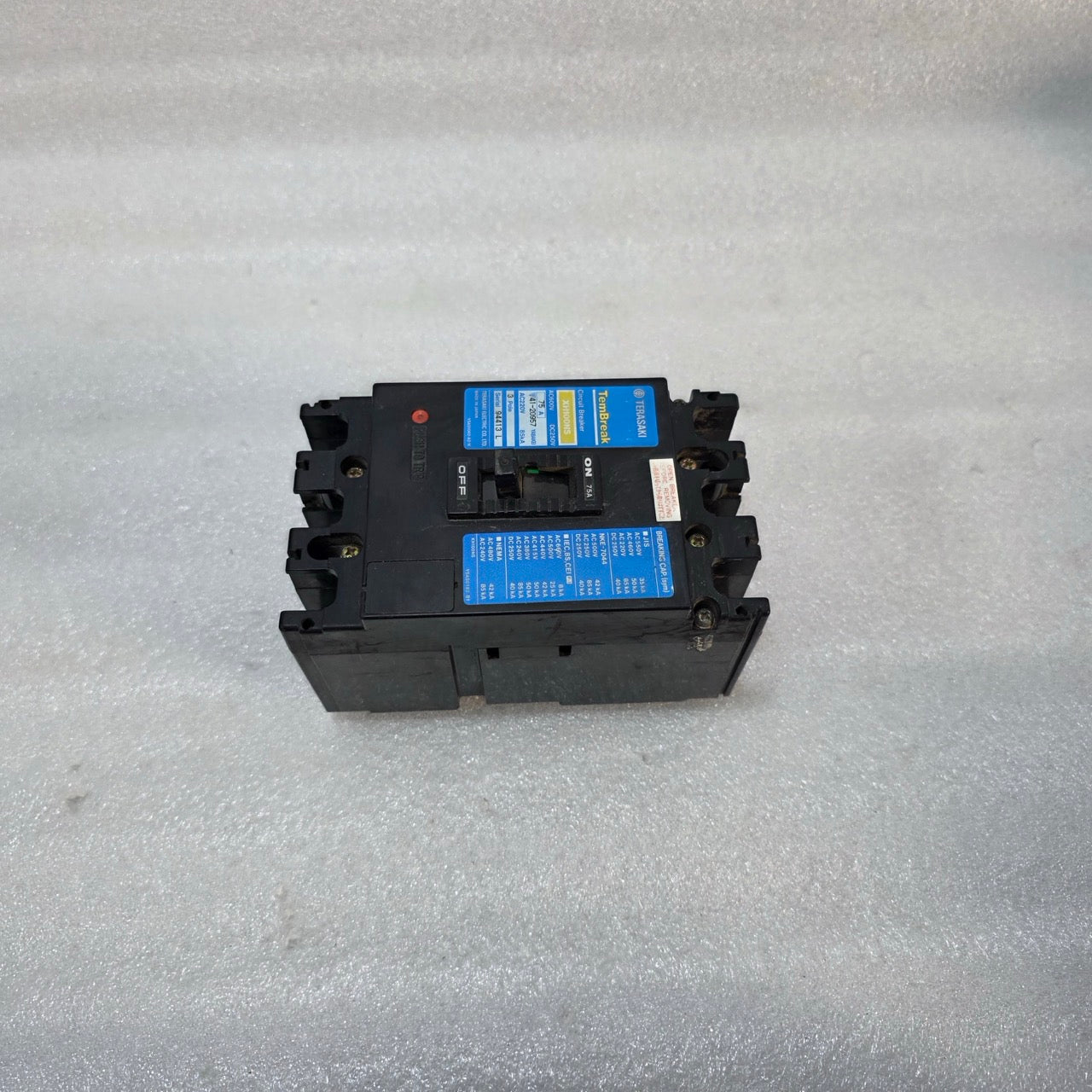 TERASAKI XH100NS 3-POLE CIRCUIT BREAKER 75A