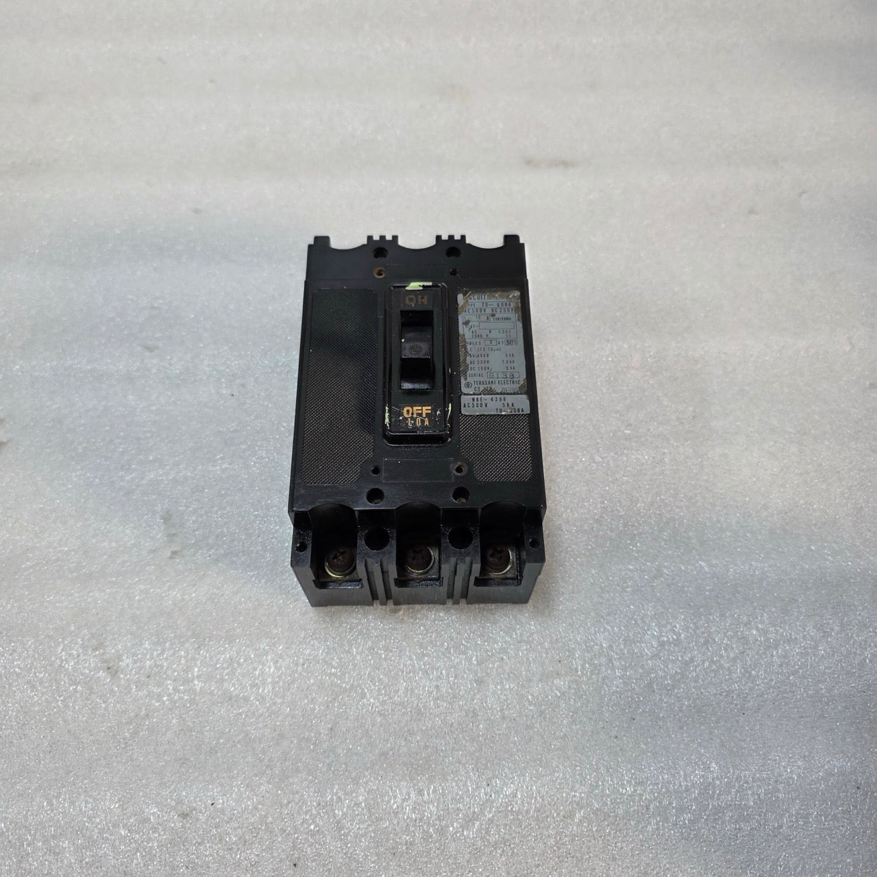 TERASAKI TO-60BA 3-POLE CIRCUIT BREAKER 10A