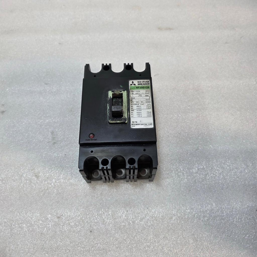 MITSUBISHI NF100-CB 3-POLE CIRCUIT BREAKER 75A