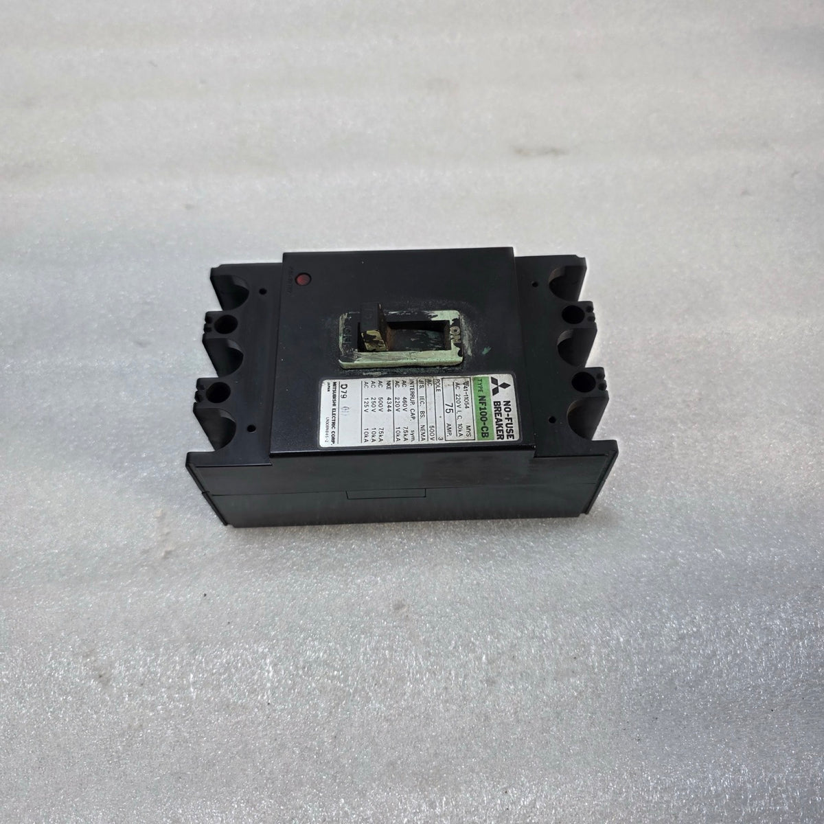 MITSUBISHI NF100-CB 3-POLE CIRCUIT BREAKER 75A