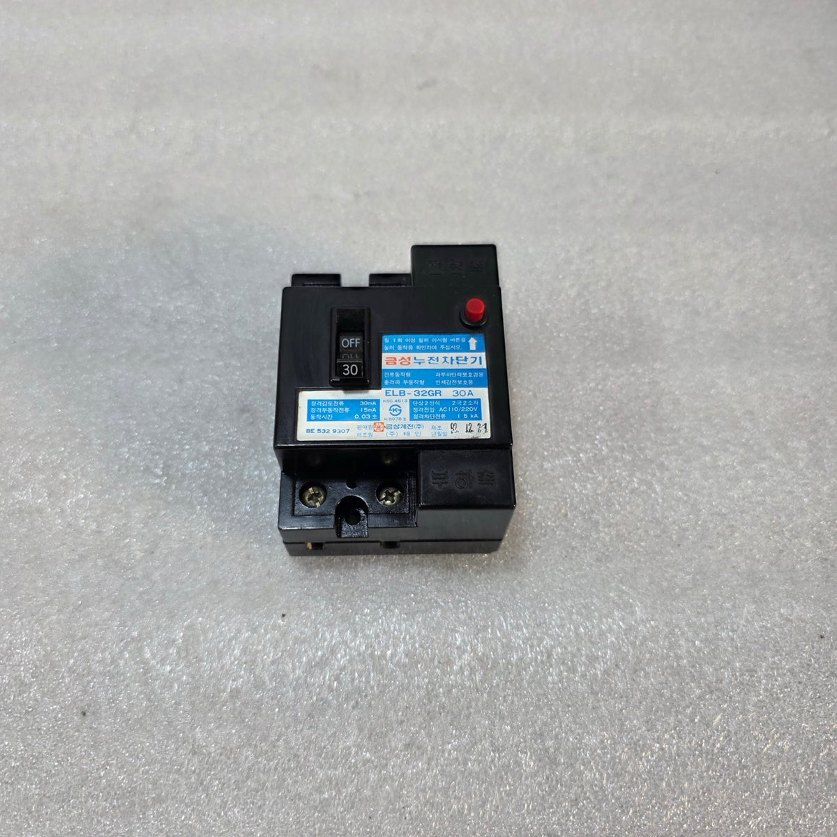 GEUMSEONG GYEJEON ELB-32GR EARTH LEAKAGE CIRCUIT BREAKER 30A