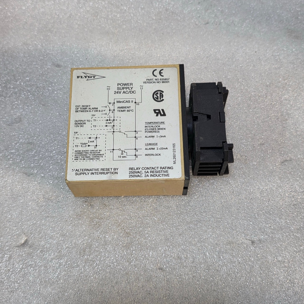FLYGT MINICAS II SUPERVISION/MONITORING RELAY 835857 24VAC/DC