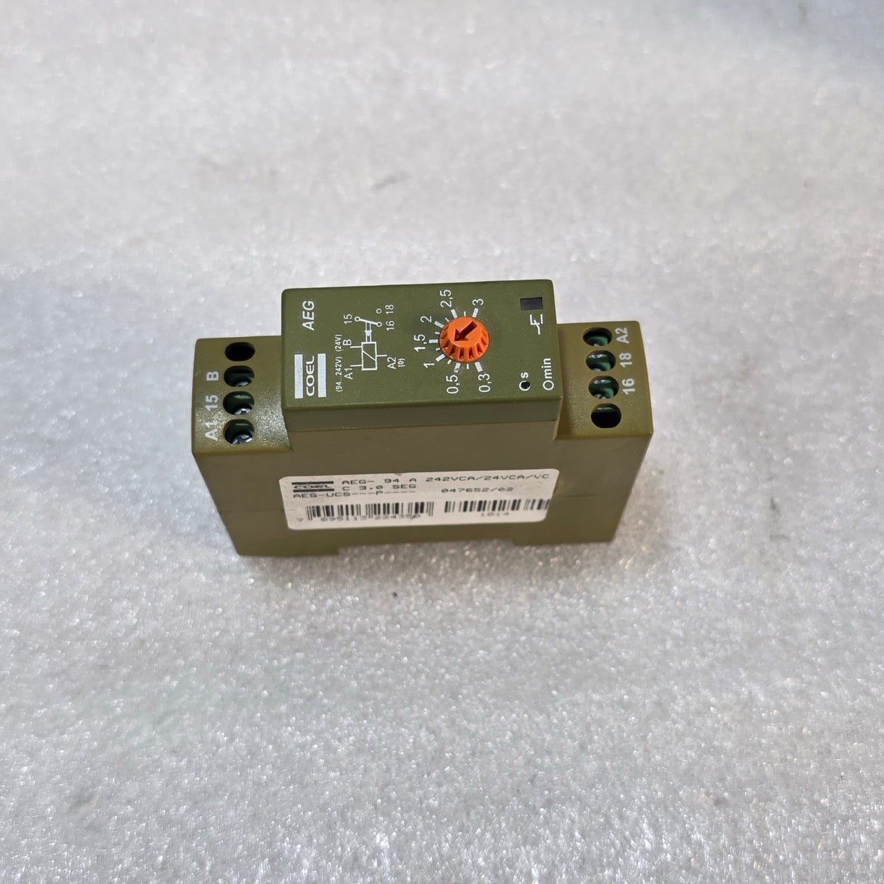 COEL AEG-94 A PULSE OR RETARD (DELAY) TIMER AEG UCS P 047652/02 242VAC/24VAC-DC
