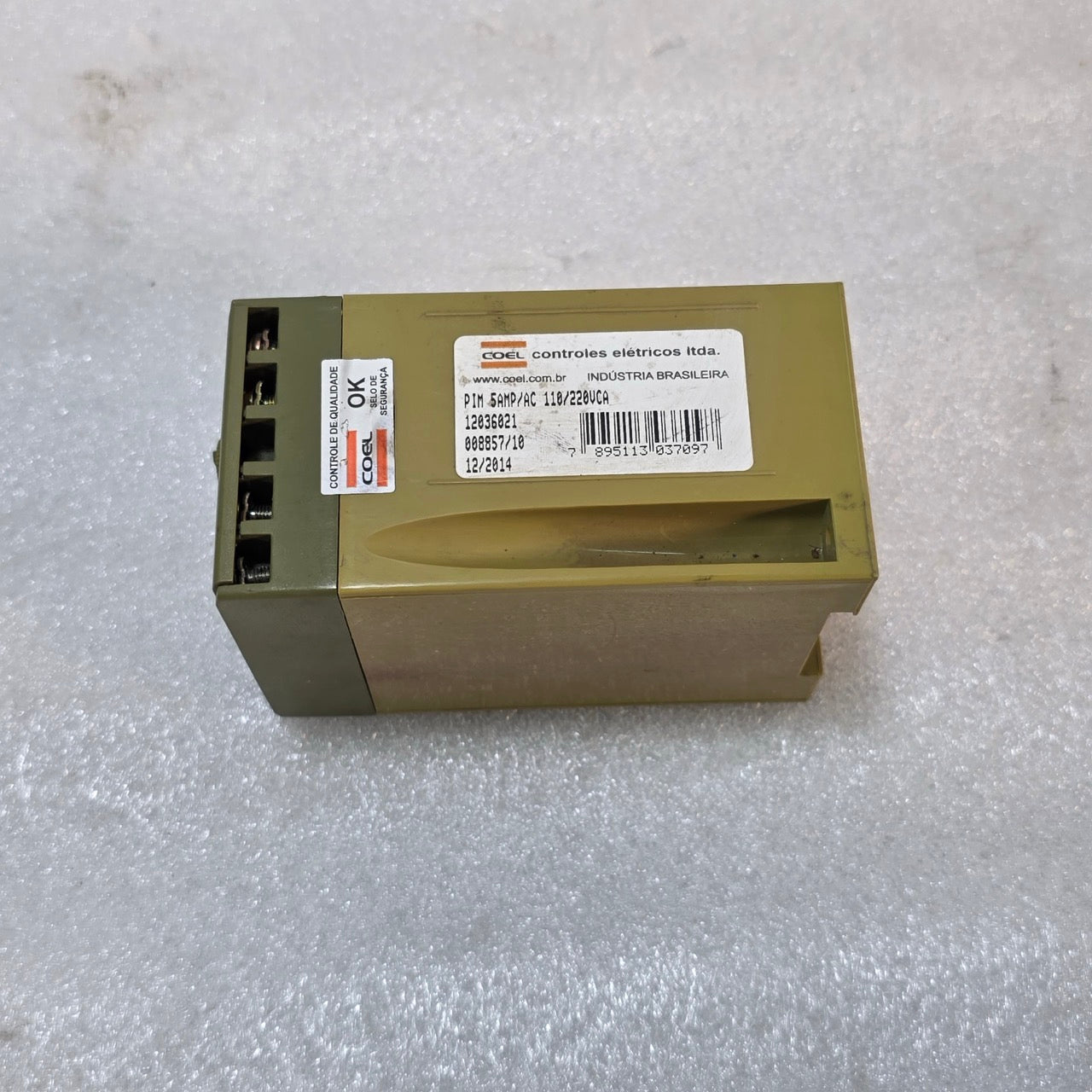 COEL PIM 5 AMP/AC SINGLE-PHASE AC CURRENT MONITOR RELAY 12036021 110/220 VAC