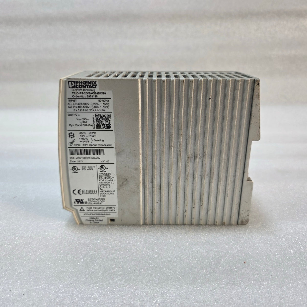 PHOENIX CONTACT TRIO-PS-2G/3AC/24DC/20 AC TO DC SWITCHING POWER SUPPLY 2903165 2