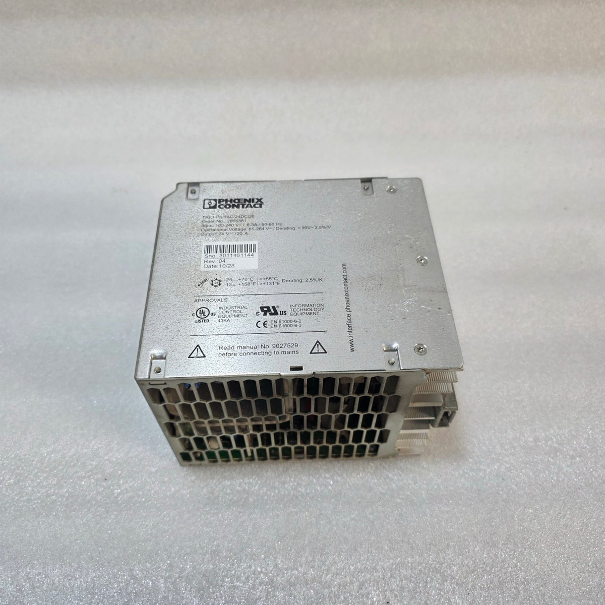 PHOENIX CONTACT TRIO-PS/1AC/24DC/20 POWER SUPPLY UNIT 2866381