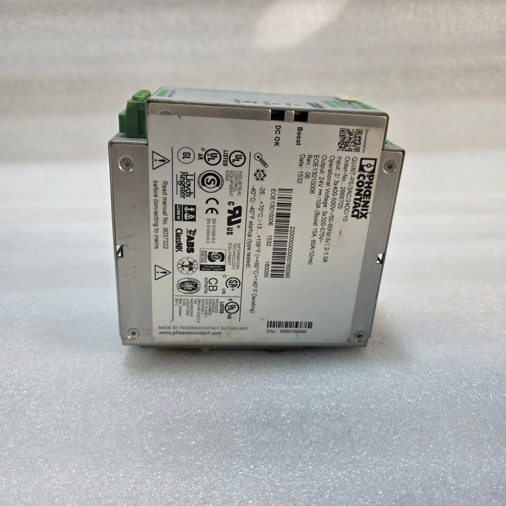 PHOENIX CONTACT QUINT-PS/3AC/24DC/10 PRIMARY-SWITCHED AC/DC POWER SUPPLY 2866705