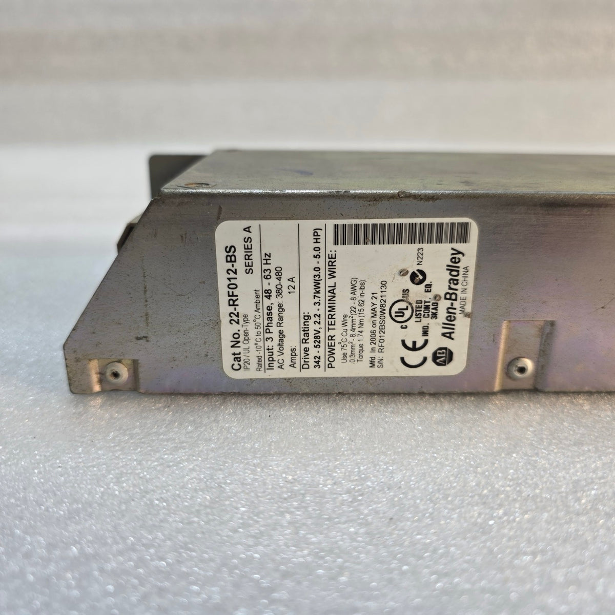 ALLEN-BRADLEY 22-RF012-BS EMC/RFI LINE FILTER 380–480V AC 12A