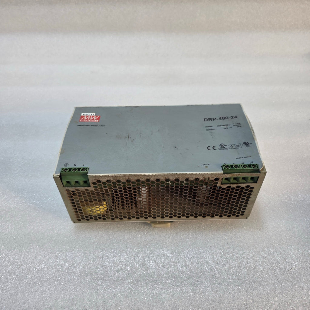 MEAN WELL DRP-480-24 SINGLE OUTPUT AC TO DC SWITCHING POWER SUPPLY 24V DC 20A