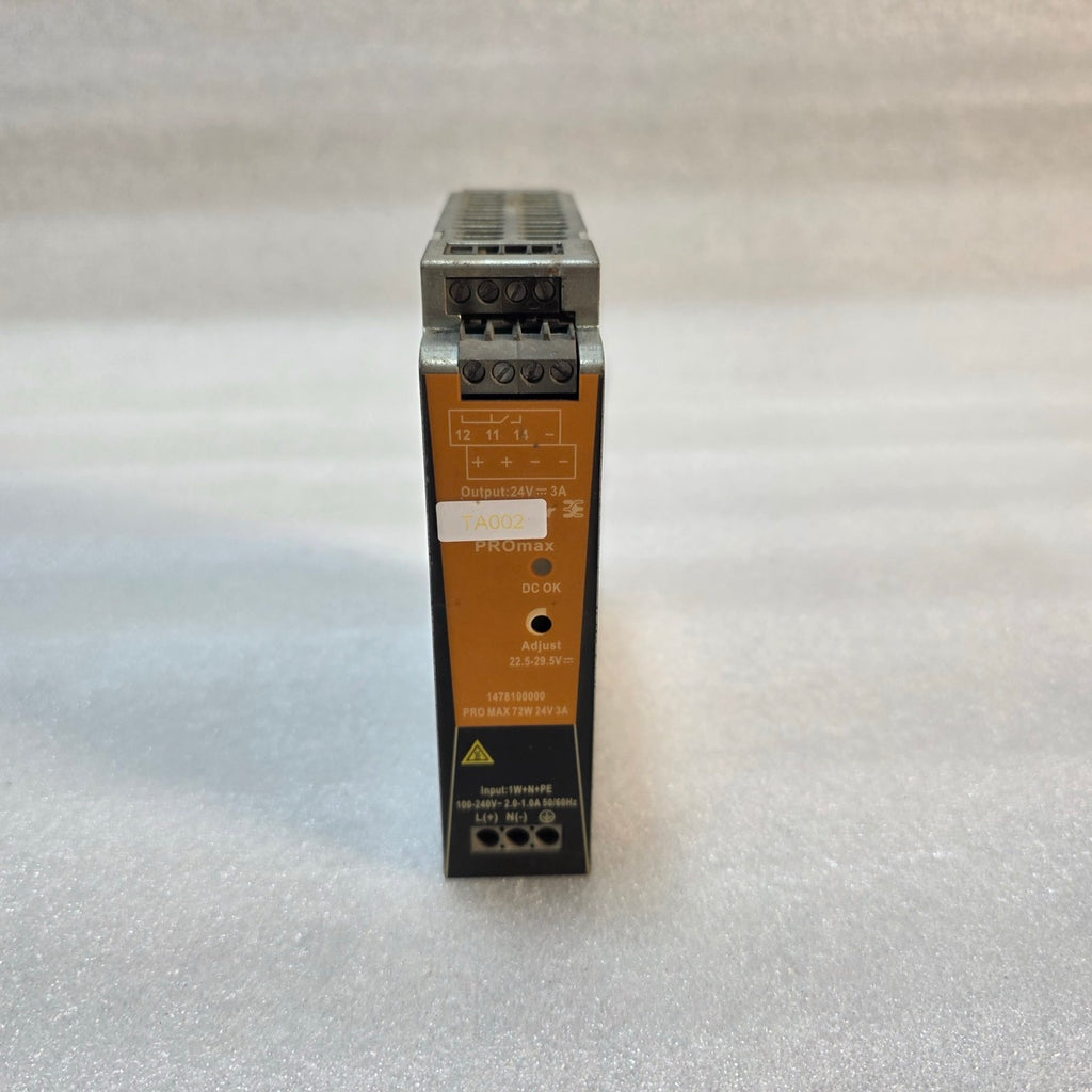 WEIDMÜLLER PRO MAX 72W 24V 3A SWITCHING MODE POWER SUPPLY 1478100000 24VDC 3A
