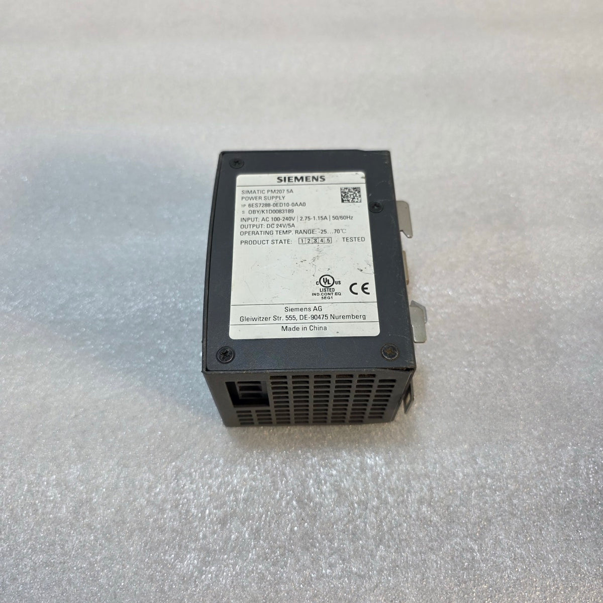 SIEMENS SIMATIC PM207 5A POWER SUPPLY 6ES7288-0ED10-0AA0