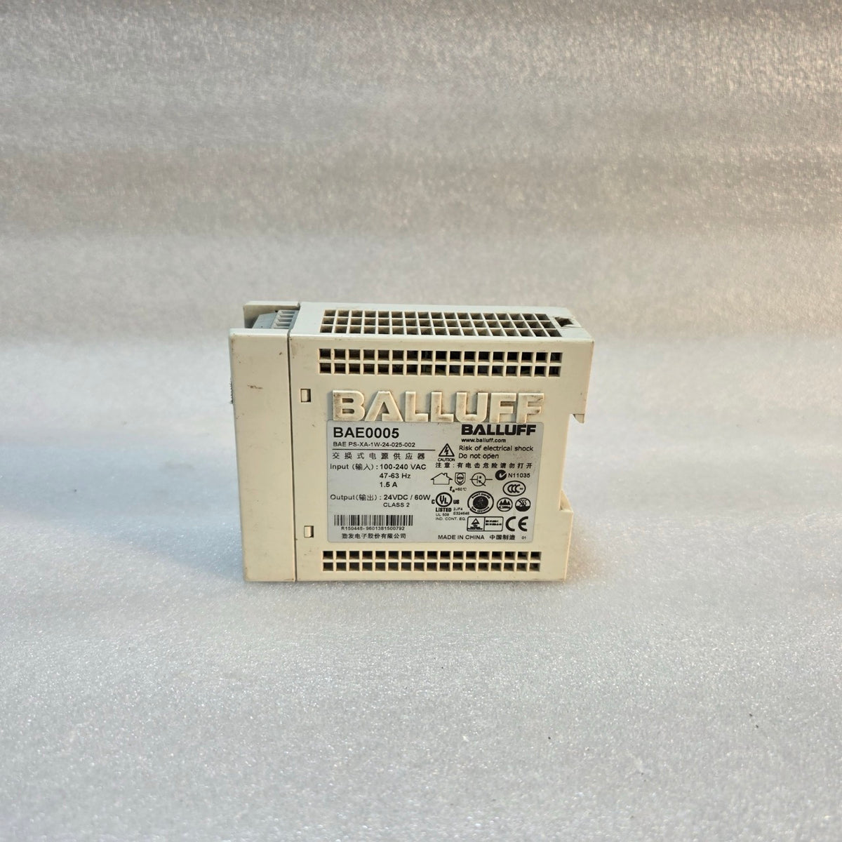 BALLUFF BAE0005 INDUSTRIAL POWER SUPPLY BAE PS-XA-1W-24-025-002
