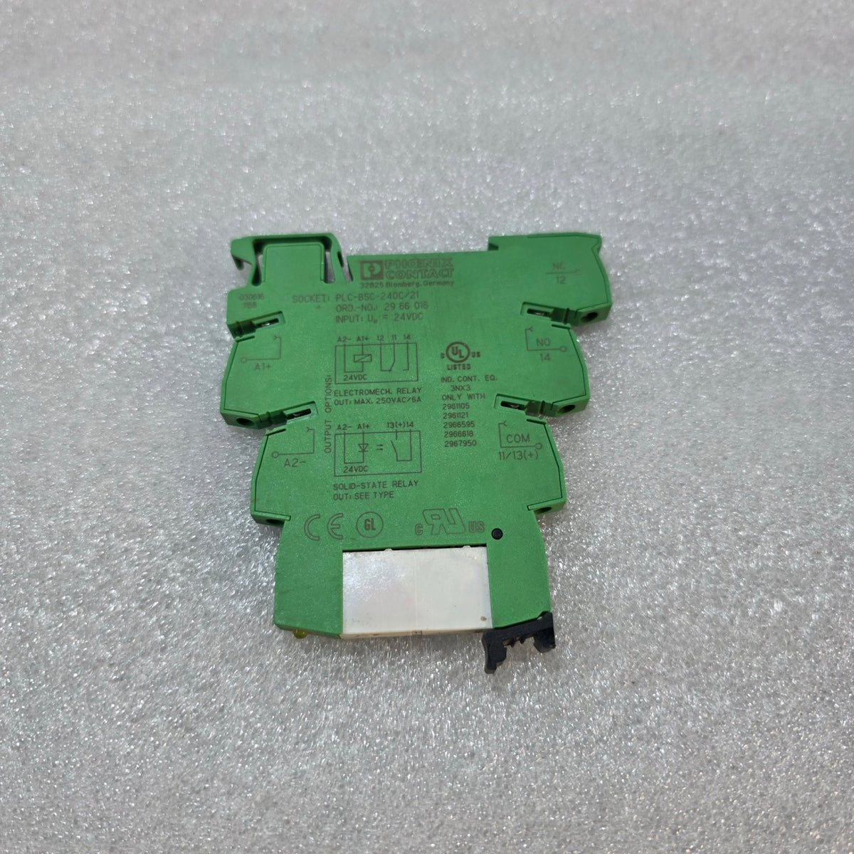 PHOENIX CONTACT PLC-BSC-24DC/21 PLC INTERFACE RELAY SOCKET / BASE 2966016 296110