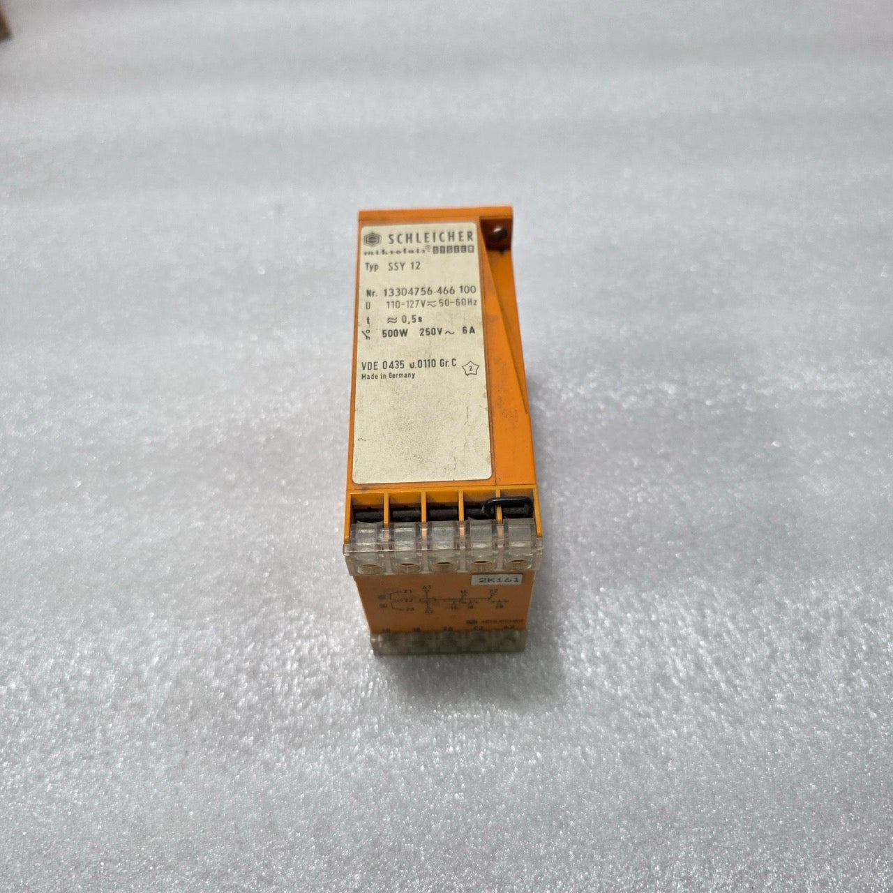 SCHLEICHER SSY12 ELECTRONIC INTERVAL TIME RELAY 110–127 VAC 1330756-466