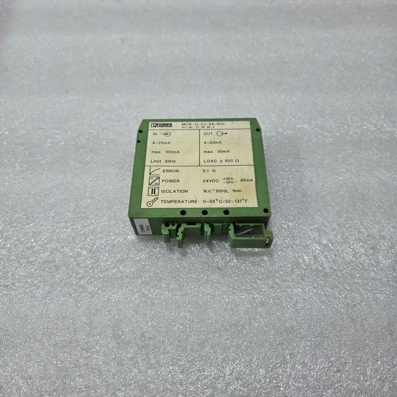 PHOENIX CONTACT MCR-C-I/I-44-DCI 4–20 MA ISOLATED SIGNAL CONVERTER 2766888 24 V