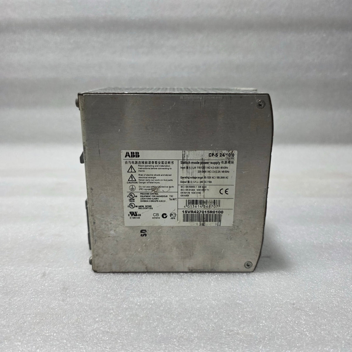 ABB CP-S 24/10.0 – SWITCH-MODE DIN-RAIL POWER SUPPLY, 24 V DC, 10 A 1SVR427015R0
